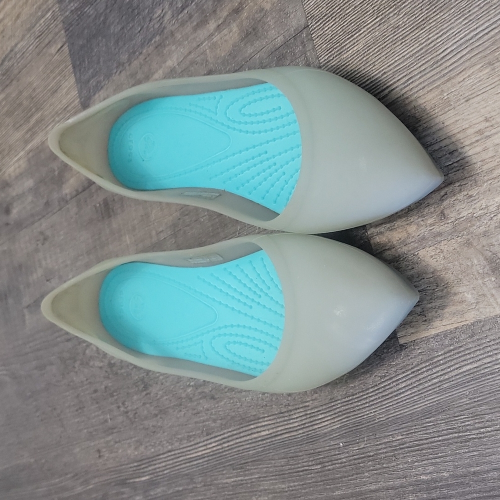 Crocs clear pointed tow flats